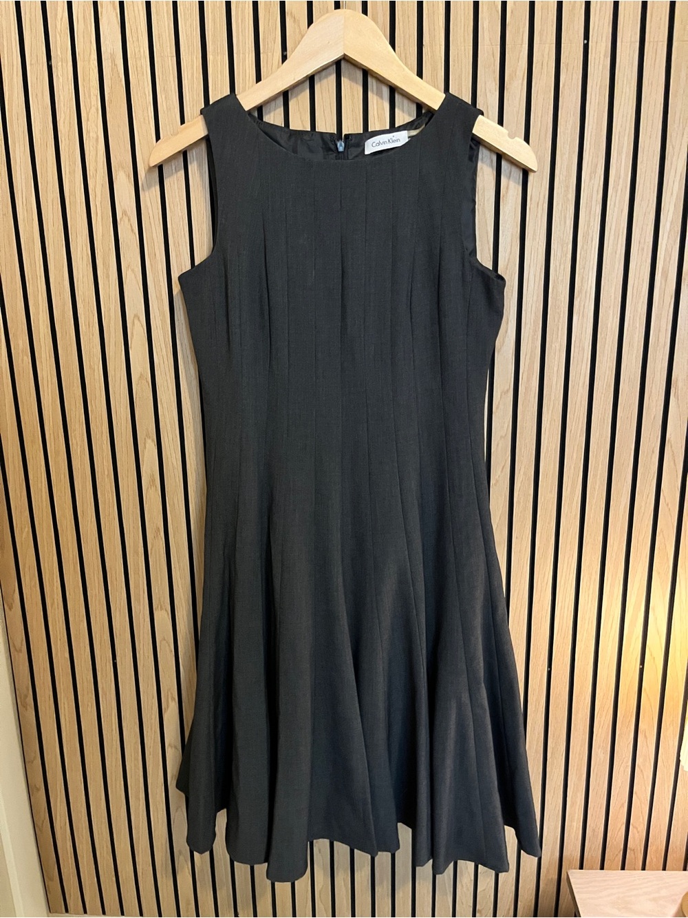 Calvin Klein Black Fit-and-Flare Sleeveless Dress